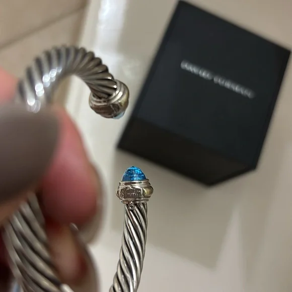 David Yurman Cable Classic Collection® Bracelet Blue Topaz & 14k Yellow Gold - Picture 2 of 4
